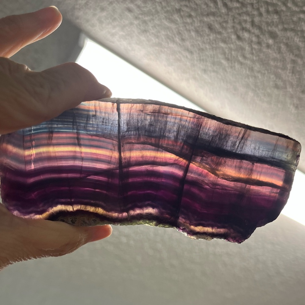 Purple and Pink Banded Stone Slice